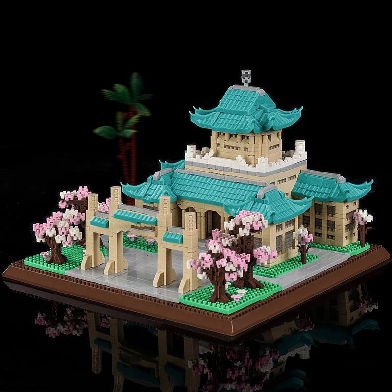 1560 Pieces of Four Famous School Building Blocks, Abs Materials, Mixed Color Building Blocks Assembly, Famous School Building B