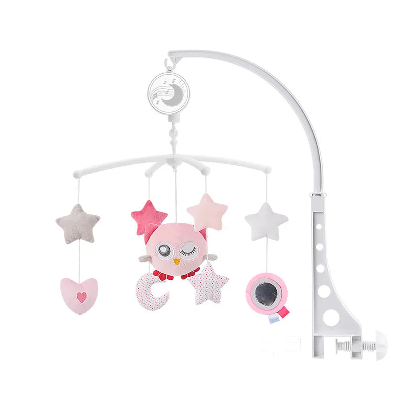 Baby Crib Mobile with Music, Rotating Cot Toy with Soft Hanging Animals for Newborn 0-6-12 Months, Bedside Soother