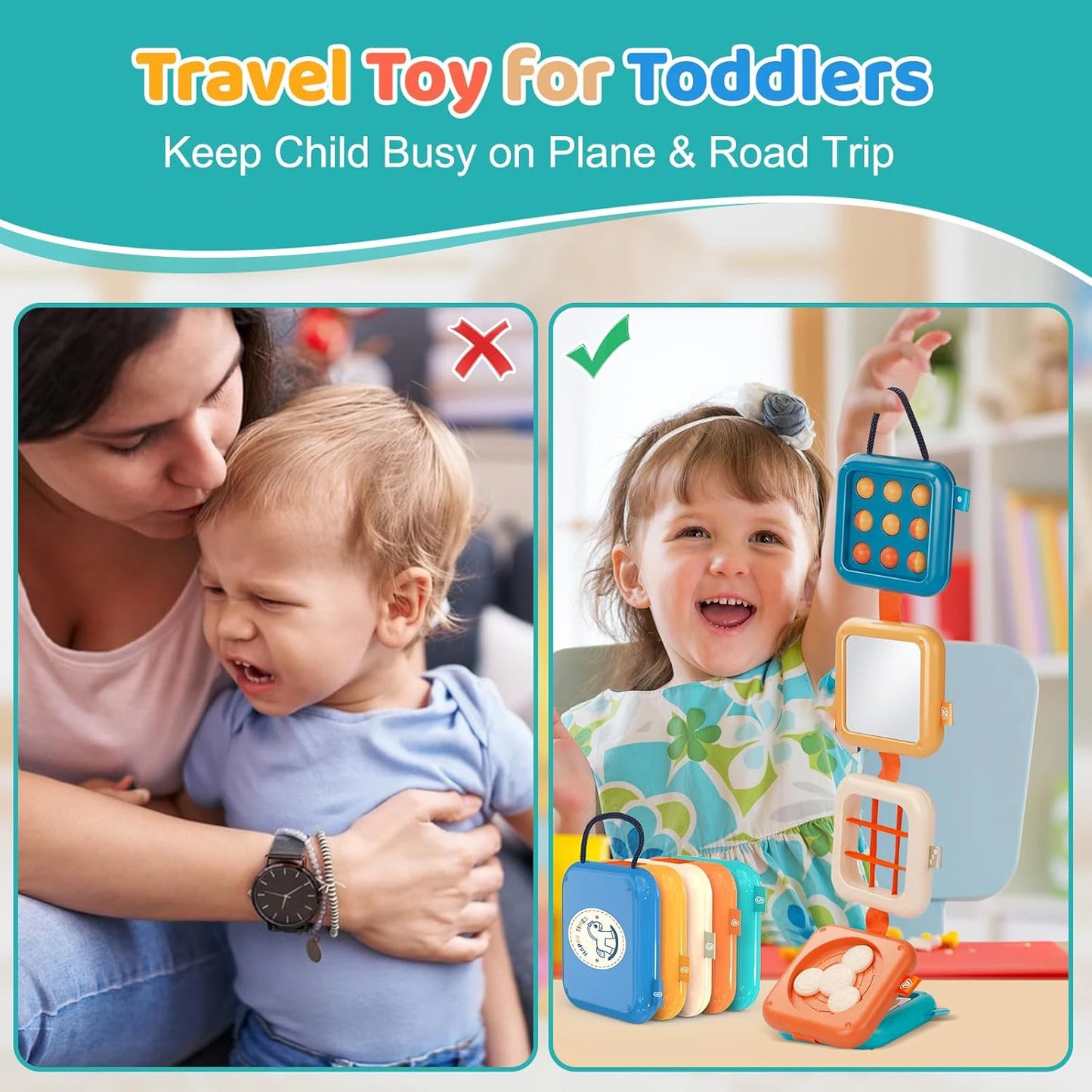 Montessori Toys Busy Board Baby Activity Cube Sensory Toys Folding Puzzle Fine Motor Skill Early Educational Toys for kid age 1+