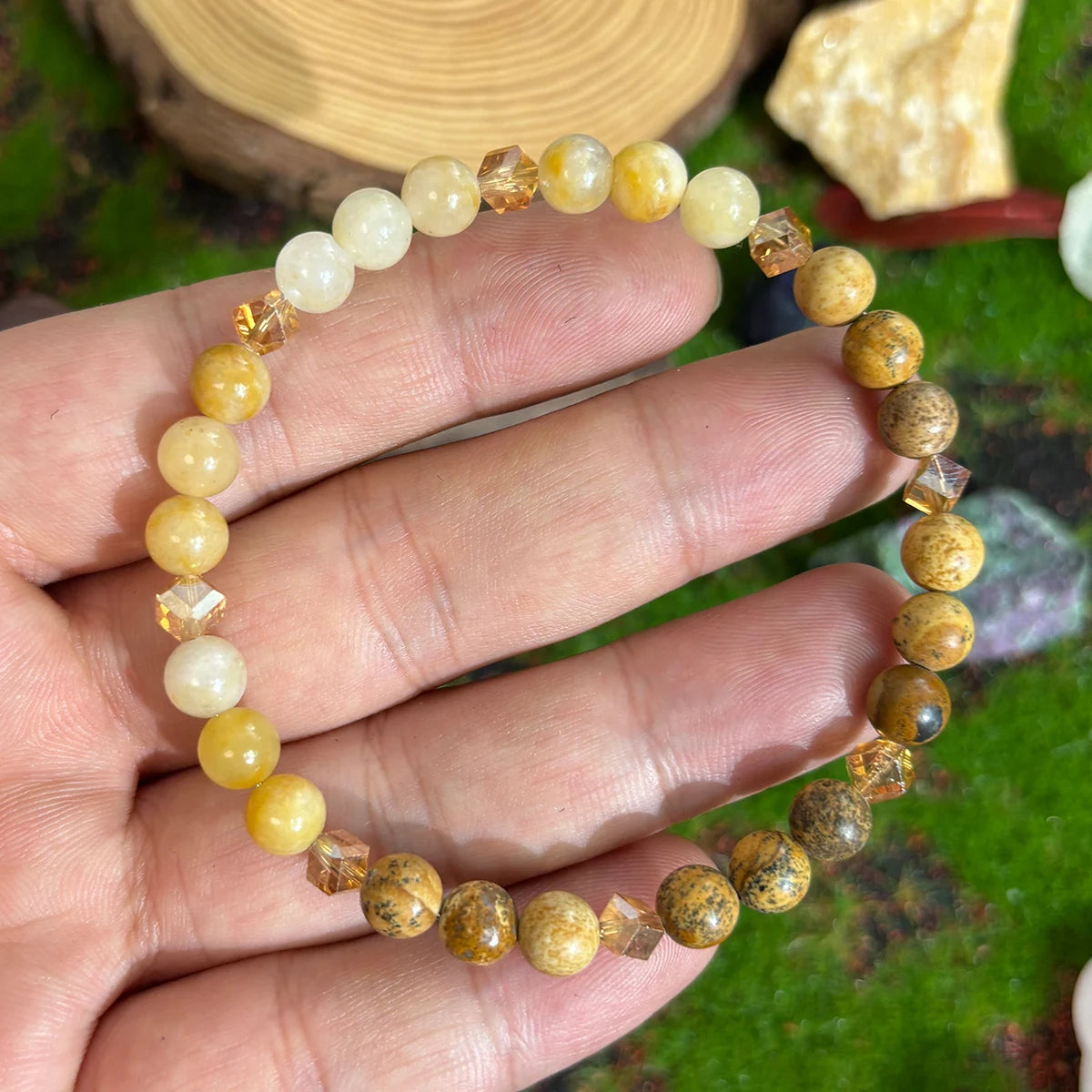 1 Citrine Natural Stone Bracelet Promotes Abundance and Success Unisex Handmade Jewelry 6mm