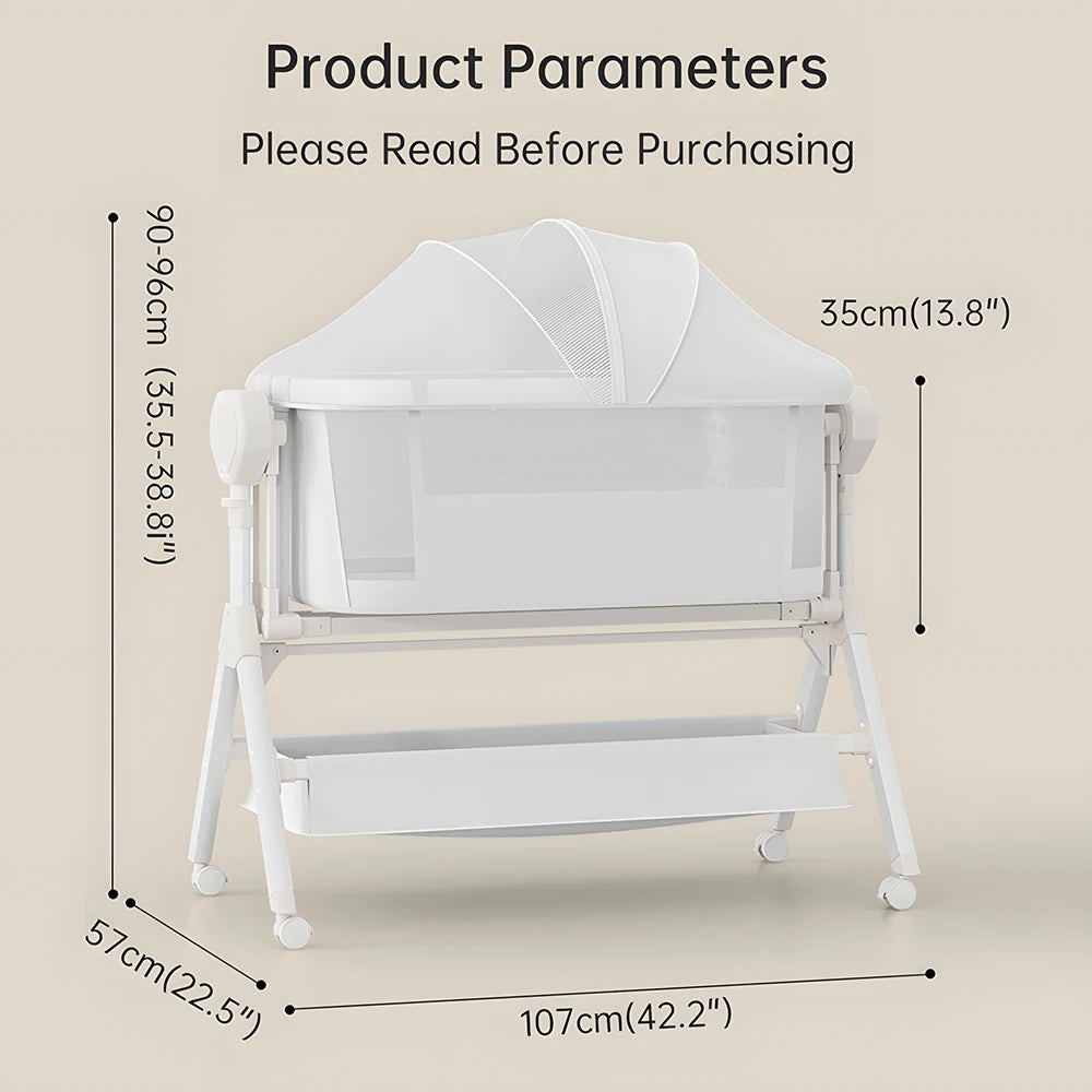 Rocking Baby Bassinet, Baby Cribs, Newborn Co-Sleeper, Infant Beside Sleeper, Unisex Baby Bed Cribs, Portable Travel Crib, Cradle