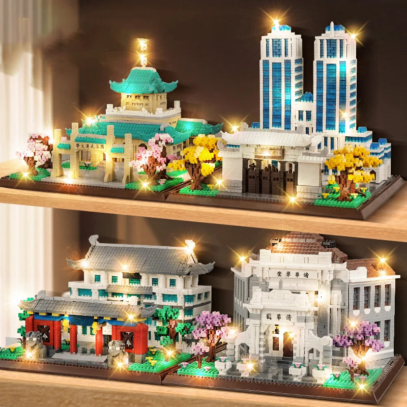 Toys 1560 Pieces, Famous Four Famous Building Blocks, Abs Materials, Mixed Color Building Blocks Assembly, Creative Campus Building B