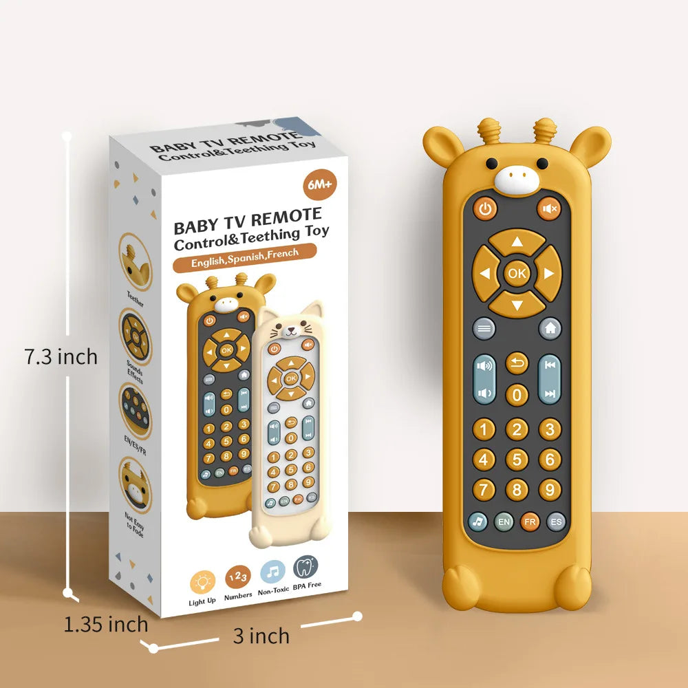 Baby Simulation TV Remote Control Toys Musical Light Sensory Kid Early Educational Learning Montessori Christmas present