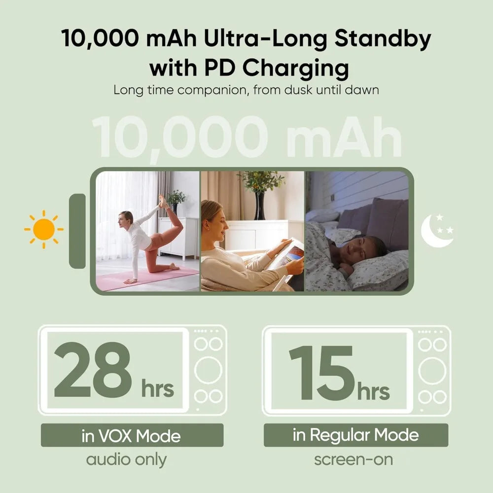 MegaView Baby Monitor, 10" Video Monitor with 2 Cameras, 10000mAh Battery, Quad Split Screen Baby Monitor with Camera and Audio