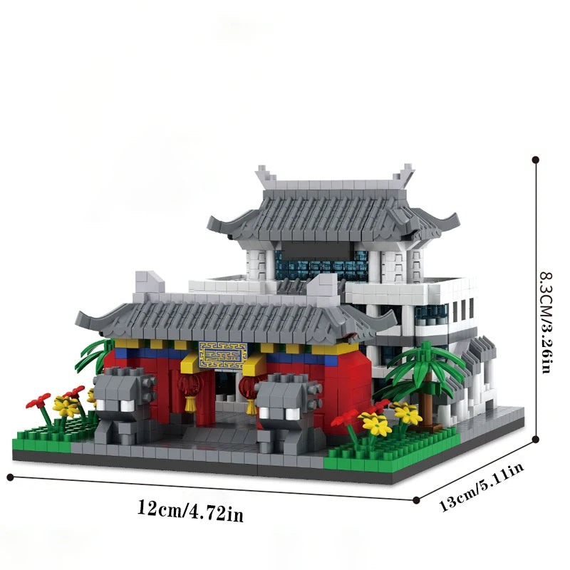 Toys 1560 Pieces, Famous Four Famous Building Blocks, Abs Materials, Mixed Color Building Blocks Assembly, Creative Campus Building B