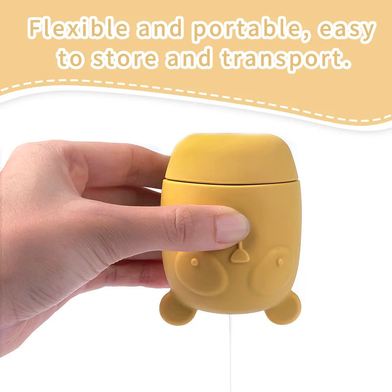 1Set Baby Bath Toys Animal Cute Cartoon Toddler Water Toys  Swim Bathroom Baby Silicone Sprinkler Bathtub Animal Toy Infant Kids