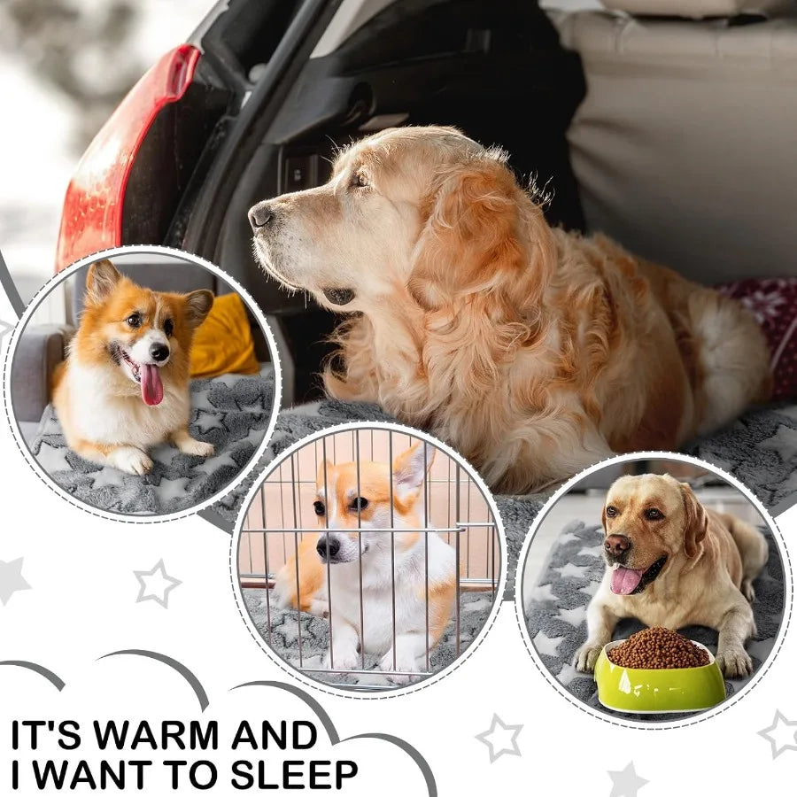 4 Pcs Dog Puppies Cat Blankets Bed Mat Washable Crate Kennel Whelping Pads Reusable Pet Pee Pad Soft Reversible Pet