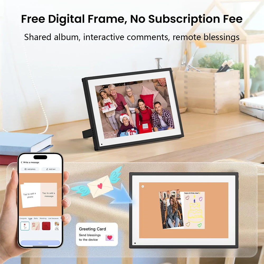 10.1" Digital Calendar Person Family Schedule Planning Interactive Touchscreen Smart Daily Weekly Monthly Planner Shared Album