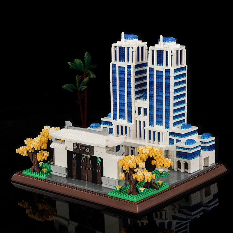 Toys 1560 Pieces, Famous Four Famous Building Blocks, Abs Materials, Mixed Color Building Blocks Assembly, Creative Campus Building B