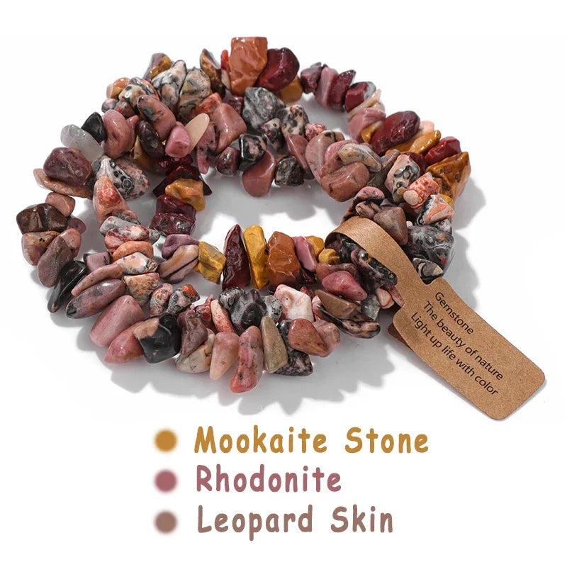 3pcs/set Natural Crystal Gem Stone Bracelet 5-8mm Irregular Amethysts Aquamarine Chips Beads Bracelets Women Men Elastic Jewelry