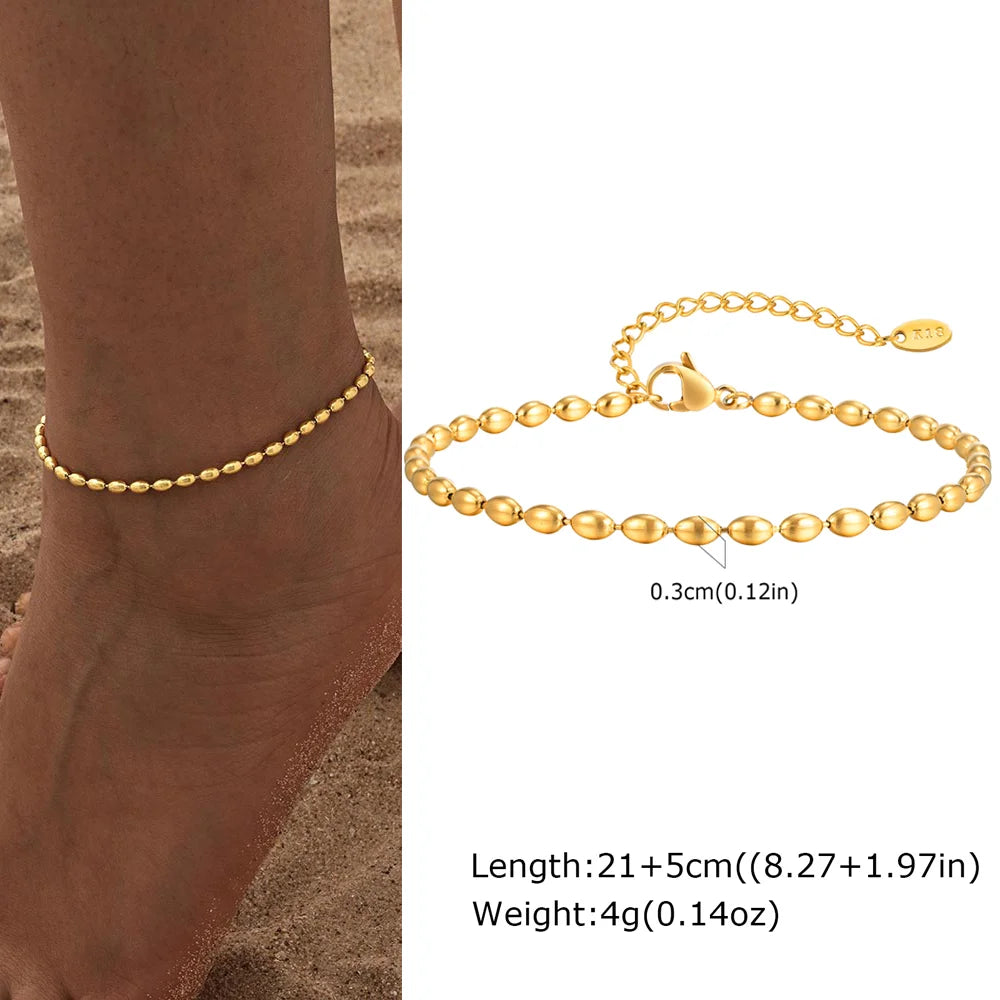 Stainless Steel Heart Anklets for Women, Gold Plated Delicate Anklet Bracelet, Light Luxury Foot Jewelry Party Gifts for Girl