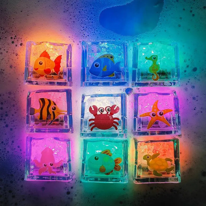 Baby Bath Toys Bathtub LED Light Up Toys Colorful Changing Waterproof Underwater Lights Bath Toys for Boys Girls Birthday Gift