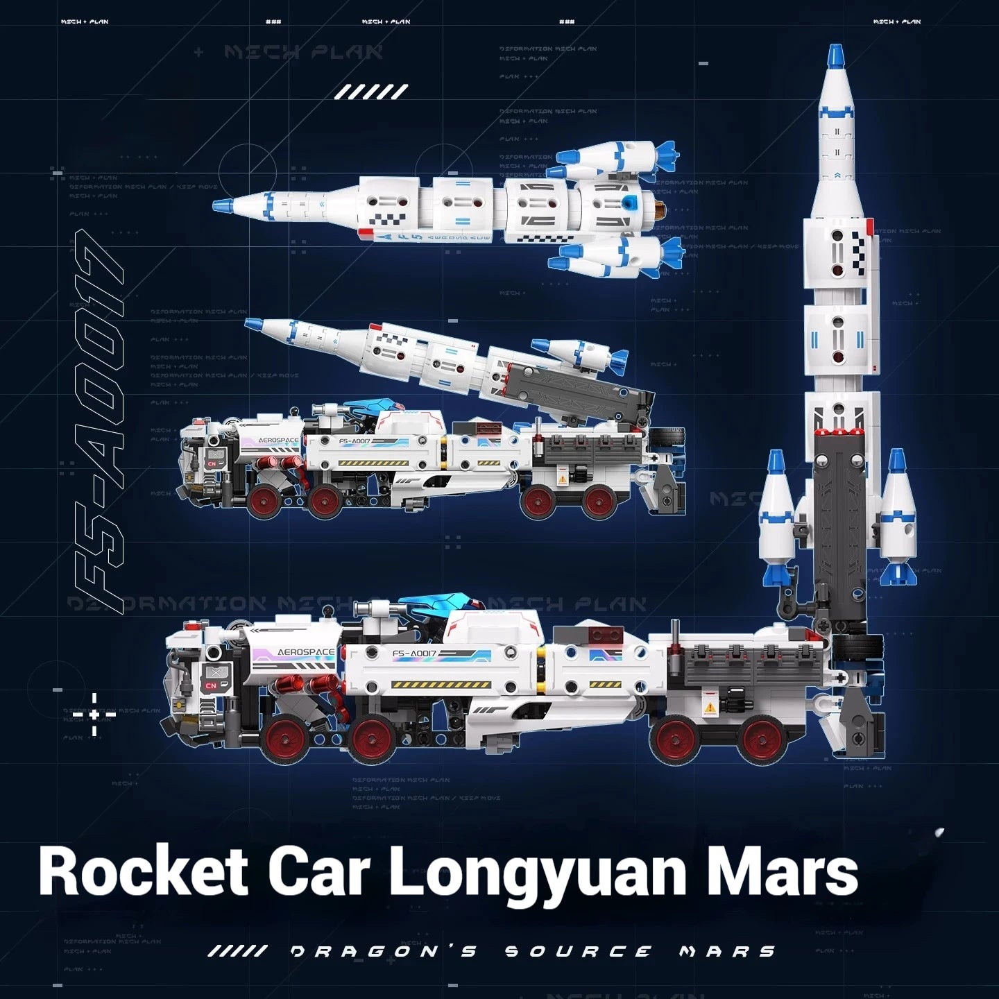 Building blocks car transforming robot toy, DIY assembly model