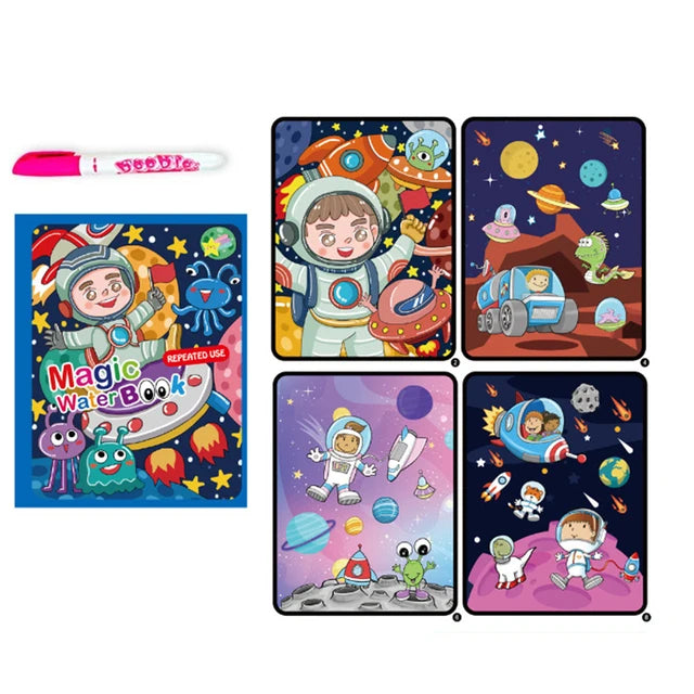 Children Learning  Education Toy Magic Water Book with Pen Baby Montessori Toys Drawing Coloring Books for Kids 2 to 4 Years Old
