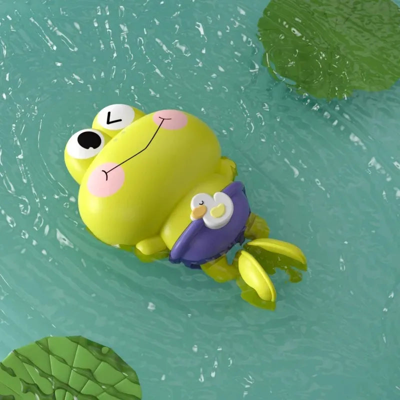 Baby Bath Toys Frog and Fish Wind Up Toys for Toddlers Bathtub Toys for Baby Floating Pool Games Swimming Bath Toys for Kids