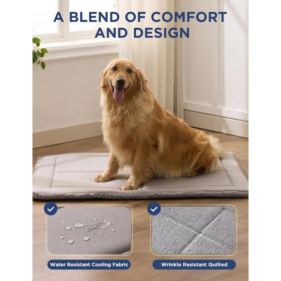Low Profile Dog Crate Mat Reversible Bed Pad Washable Dog Pad Mat with Ultra Soft Fleece Compact Design Kennel Beds Mats for La