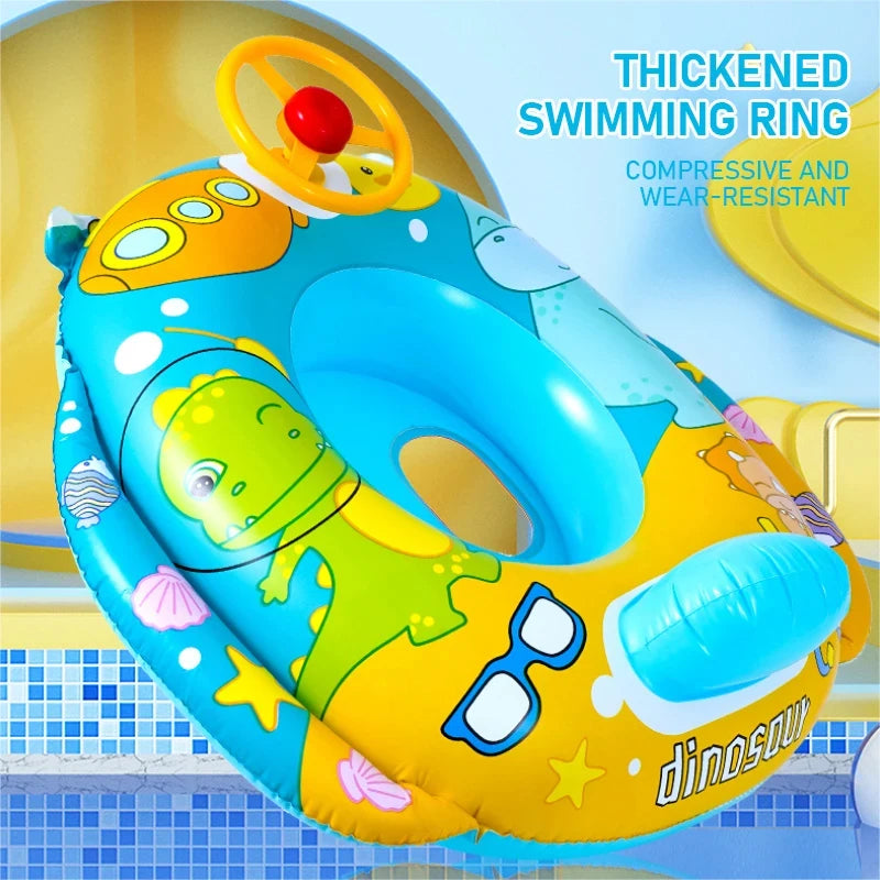 Baby Swimming Seat Ring Inflatable Toys Floating Sun Shade Toddler Swim Circle Fun Pool Bathtub Summer Beach Party Water Toys