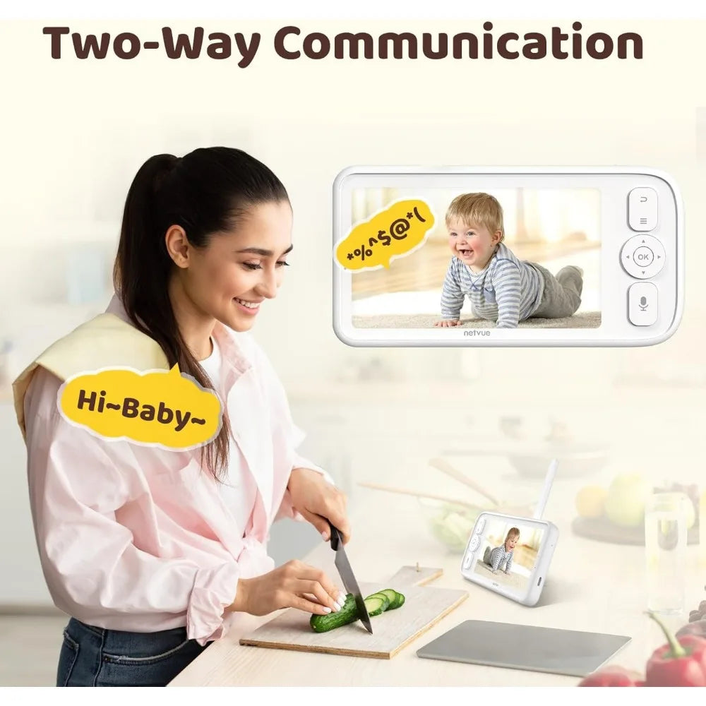 Peekababy Baby Camera Monitor Video - Baby Monitor with Camera and Audio, 5" Display, 2-Way Talk, 4 in 1 Bracket Meets The Need