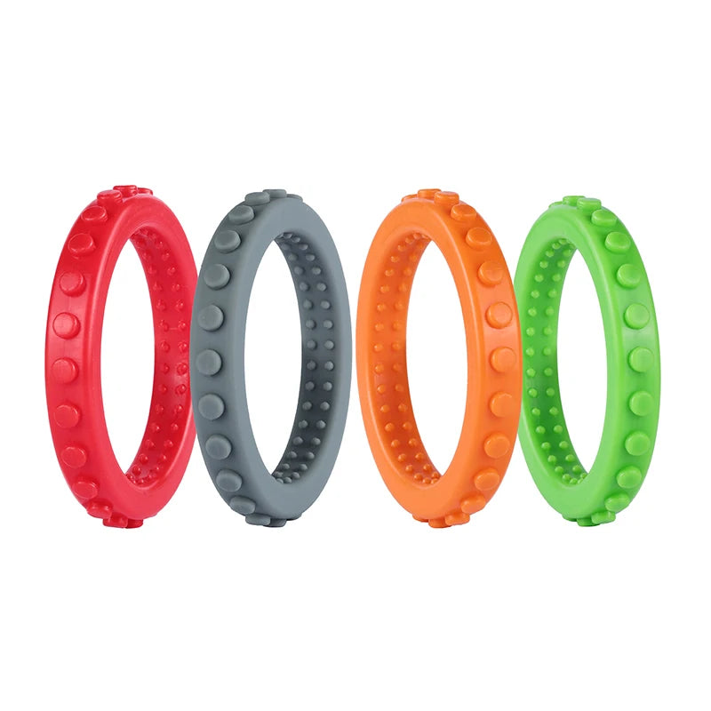 Baby Chewing Toys Teether Rings Wristband Infants Sensory Teething Bracelet Silicone Chews for Autism ADHD Children Gift