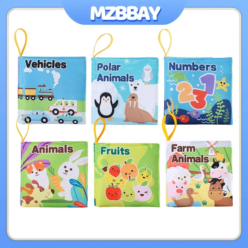 Baby Cloth Book Early Education Toys 0-12 Months Numbers Animal Family Cognitive Toys Soft Baby Books Infant Early Learning Toys