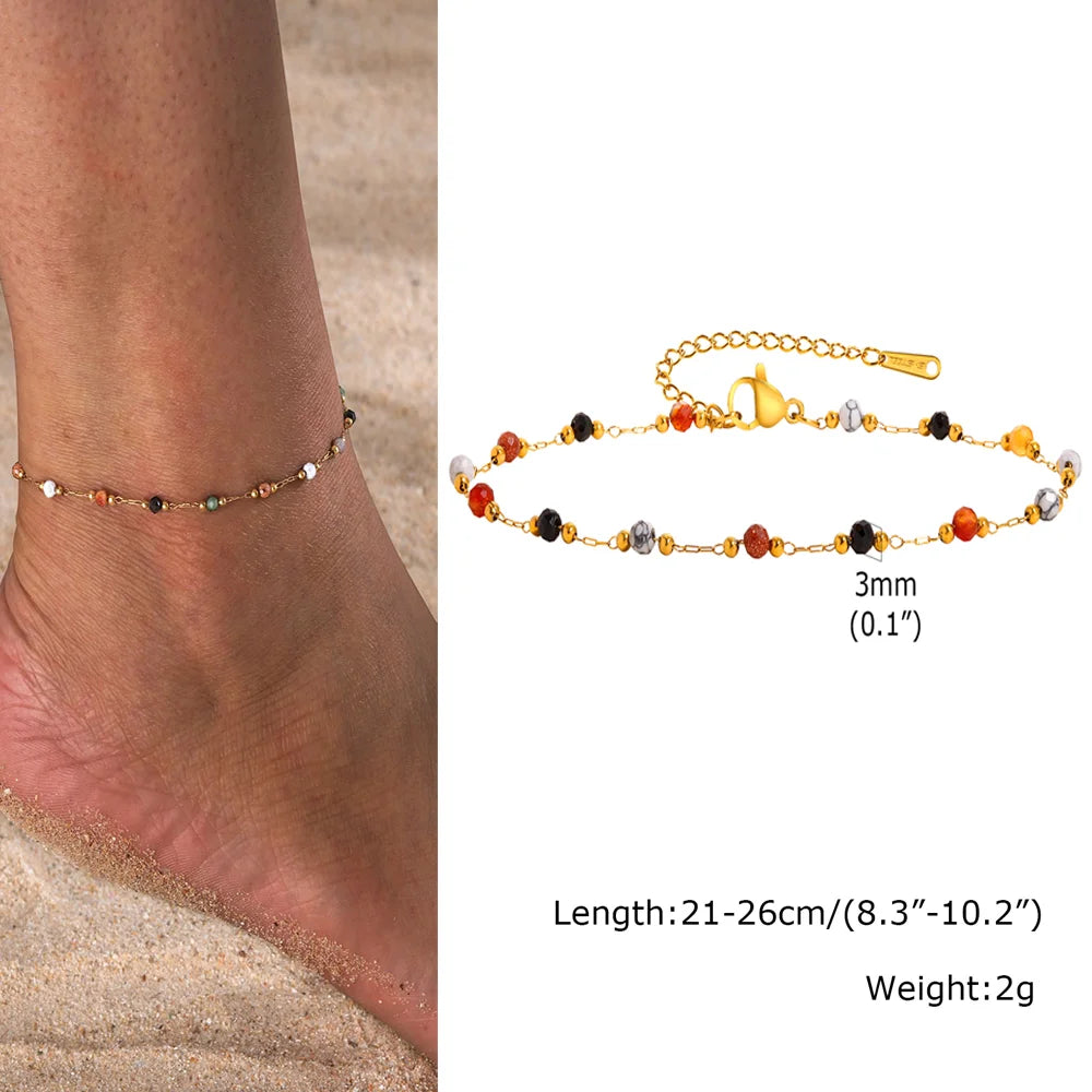 Stainless Steel Heart Anklets for Women, Gold Plated Delicate Anklet Bracelet, Light Luxury Foot Jewelry Party Gifts for Girl