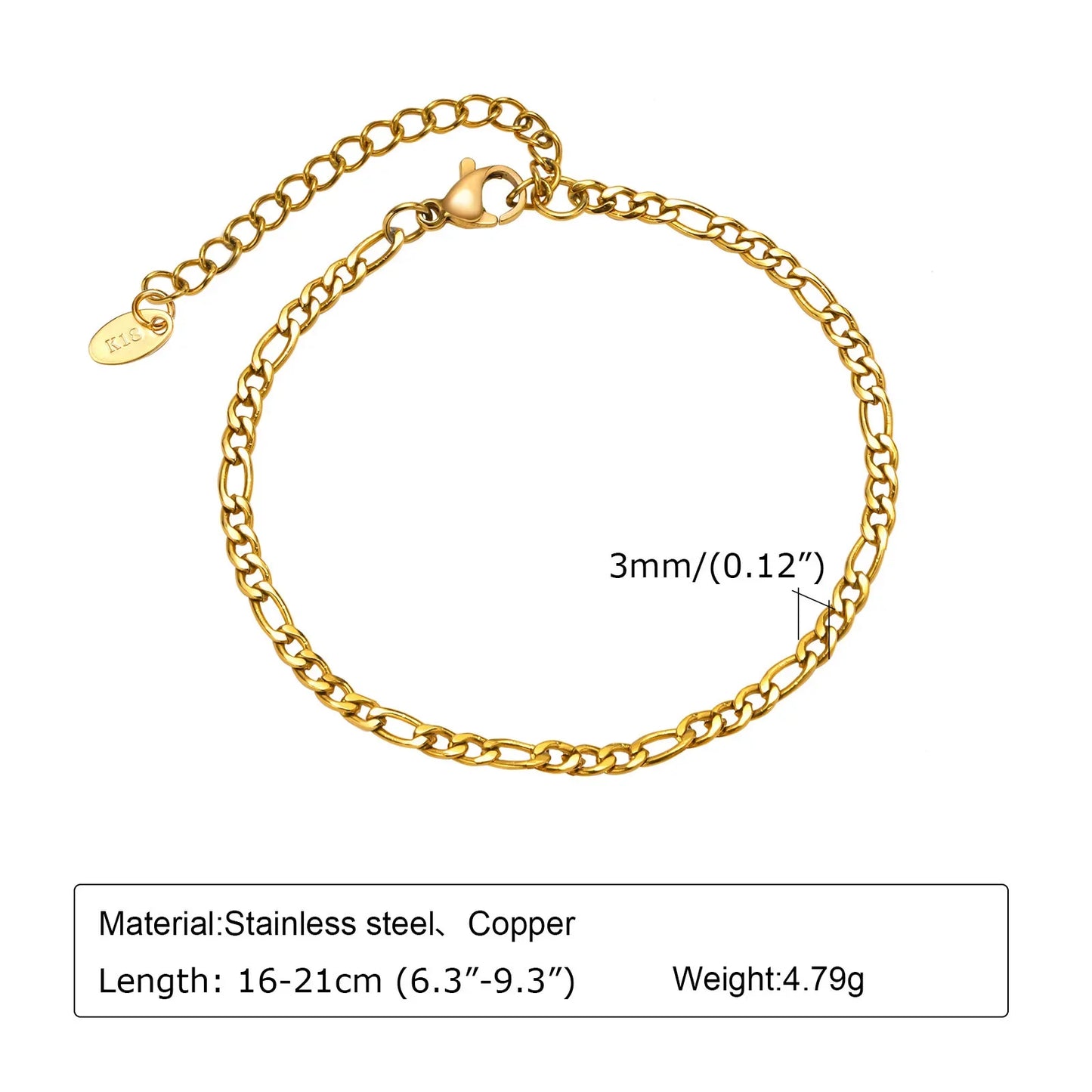 Non Tarnish Stainless Steel Bracelet Stackable for Women, Thin Herringbone Chain Bracelet Waterproof Gold Plated Jewelry