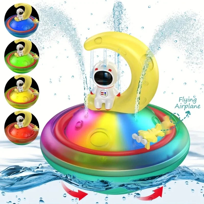 Baby Bath Toys for Toddlers, Spray Water Toy Rotation Baby Light up Bath Toys, Automatic Induction Sprinkler Shower Toys with LE