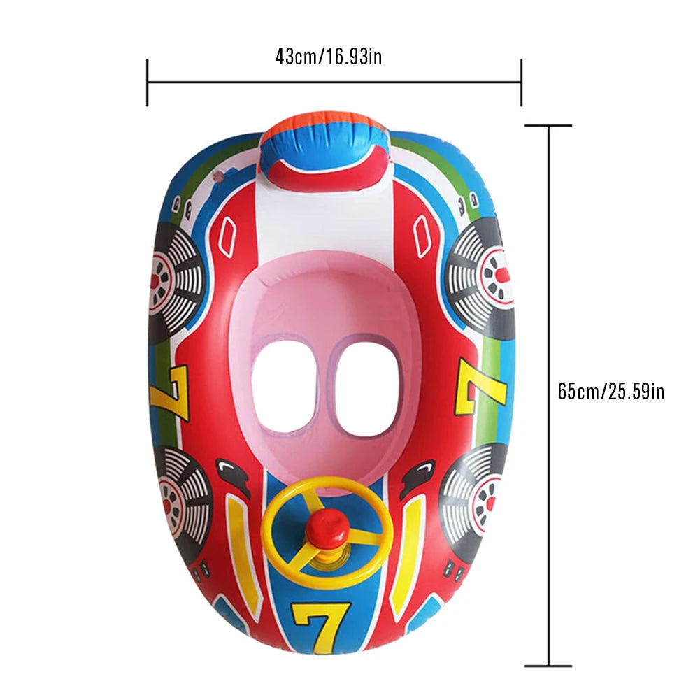 Baby Swimming Seat Ring Inflatable Toys Floating Sun Shade Toddler Swim Circle Fun Pool Bathtub Summer Beach Party Water Toys