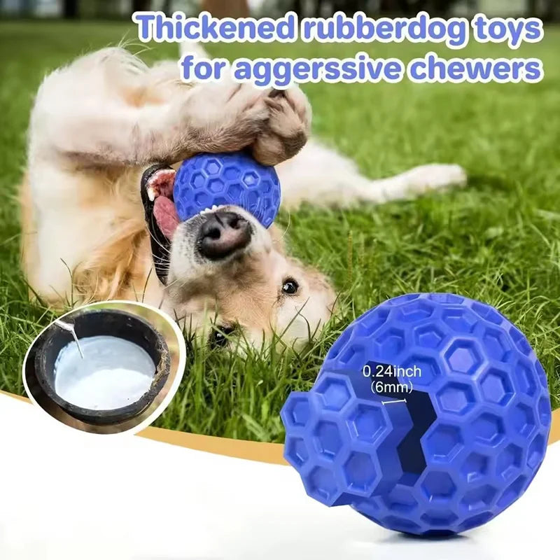 New Dog Toys Bite Resistant Interactive Throwing Sound Honeycomb Balls Natural Rubber Teething Clean Teeth Toys Pet Products