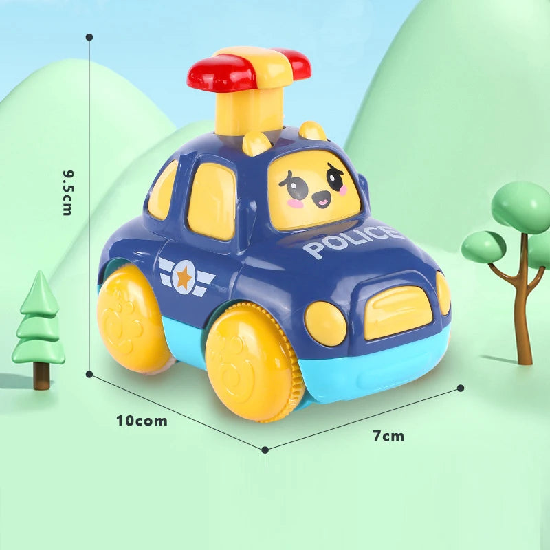 Baby Animal Car Toys Toddlers Press and Go Gear Car 1 2 3 Years Old Pull Back Car Light Up Toy Birthday Gift for Kids Boys & Girls