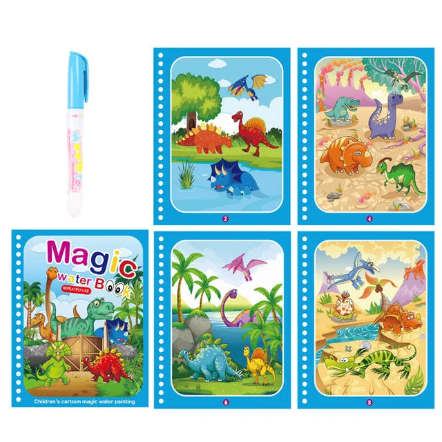 Children Learning  Education Toy Magic Water Book with Pen Baby Montessori Toys Drawing Coloring Books for Kids 2 to 4 Years Old