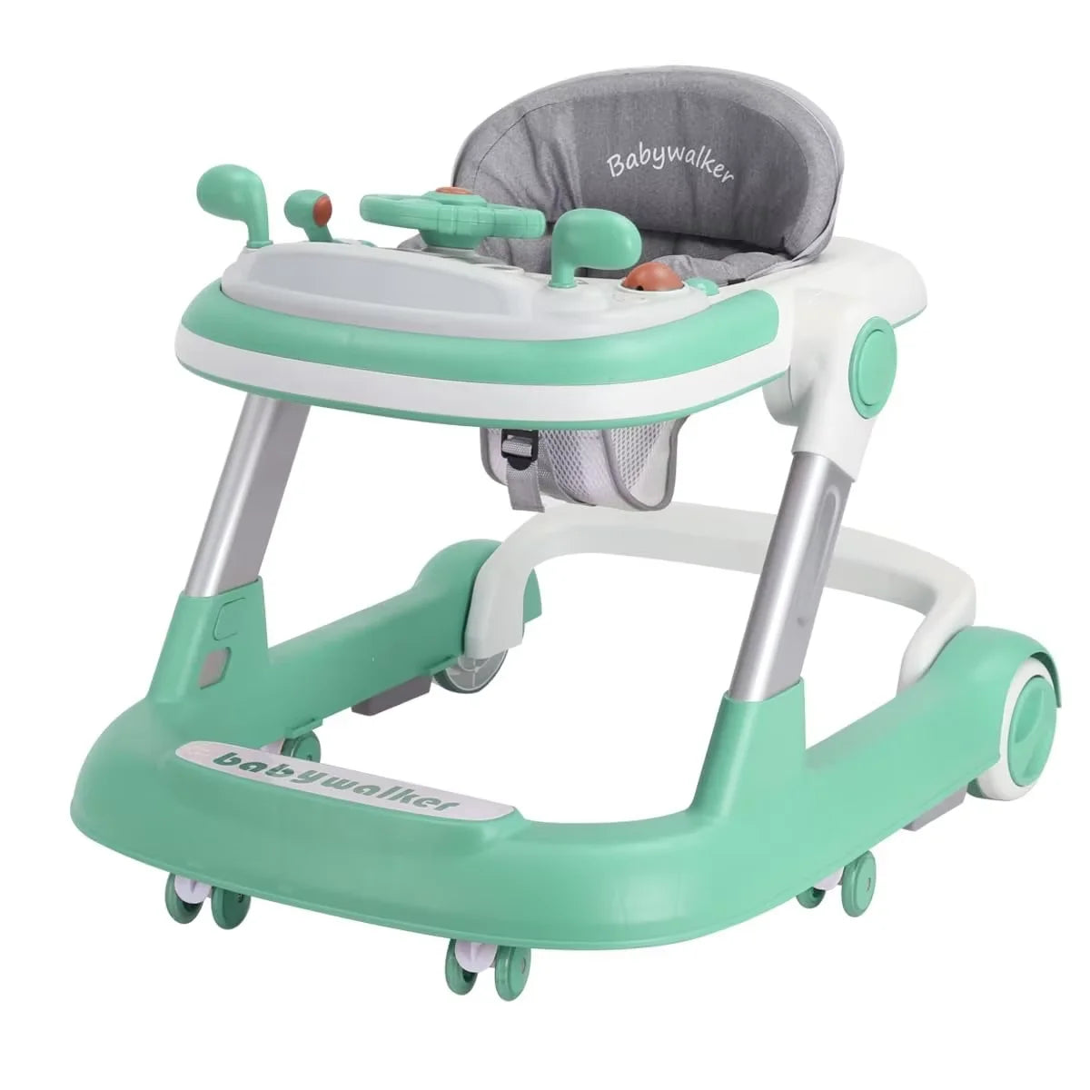 2-in-1 Baby Walker - Foldable, Height-Adjustable Push Cart with Anti-Roll Design , Stylish Baby Gear for 6-18 Months