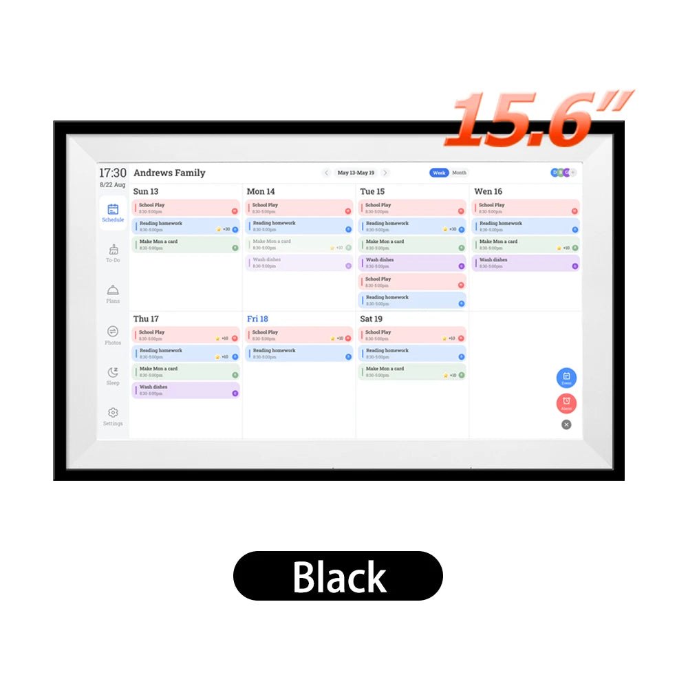 15.6 inch Smart Digital Calendar Chore Chart Wall Touchscreen Display for Family Schedules Digital Photo Frame Home Assistant
