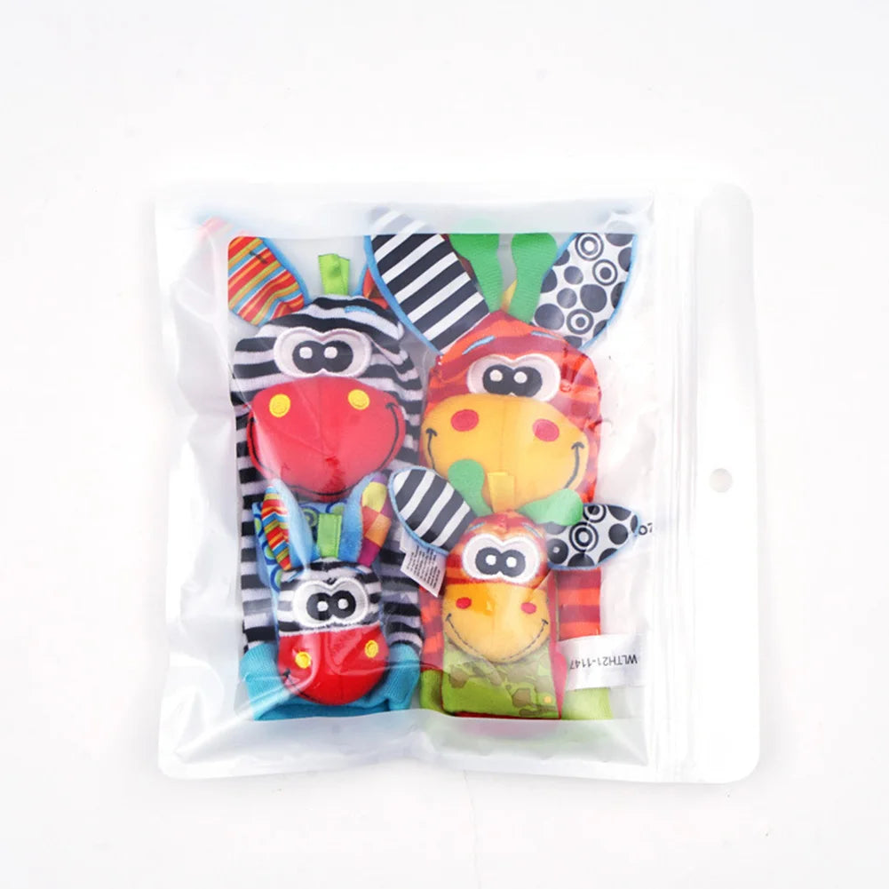 Cute Wrist Strap Rattles Socks Colorful Writleband Rattle Adjustable Brain-Development for 0-12 Months Baby