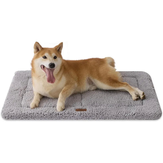 Low Profile Dog Crate Mat Reversible Bed Pad Washable Dog Pad Mat with Ultra Soft Fleece Compact Design Kennel Beds Mats for La