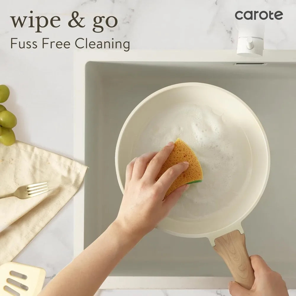 21-Piece Ceramic Pots and Pans Cookware Set, Non Stick Induction Cook Ware Kitchen Cooking Set Non-Toxic Health, PFAS Free