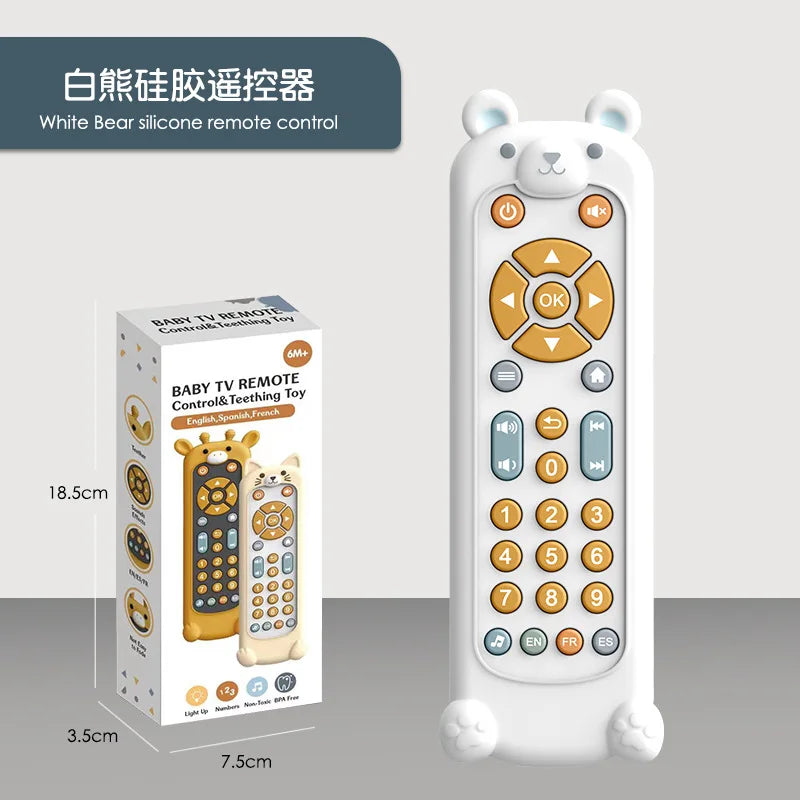 Baby Simulation TV Remote Control Toys Musical Light Sensory Kid Early Educational Learning Montessori Christmas present