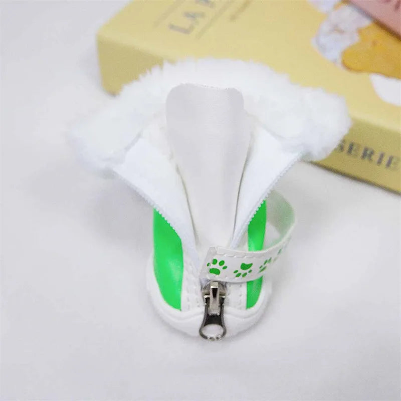 Pet Dog Boots for Warmth in Snowy Weather Waterproof PU 4-piece Set / Package Anti-slip Style for Small Dogs