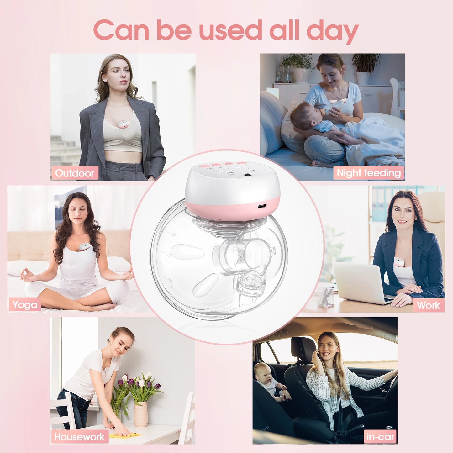 2 Pcs Electric Wearable Breast Pump 1200mAh USB Chargable Silent Milk Extractor Painless Automatic Milker Comfort Breastfeeding