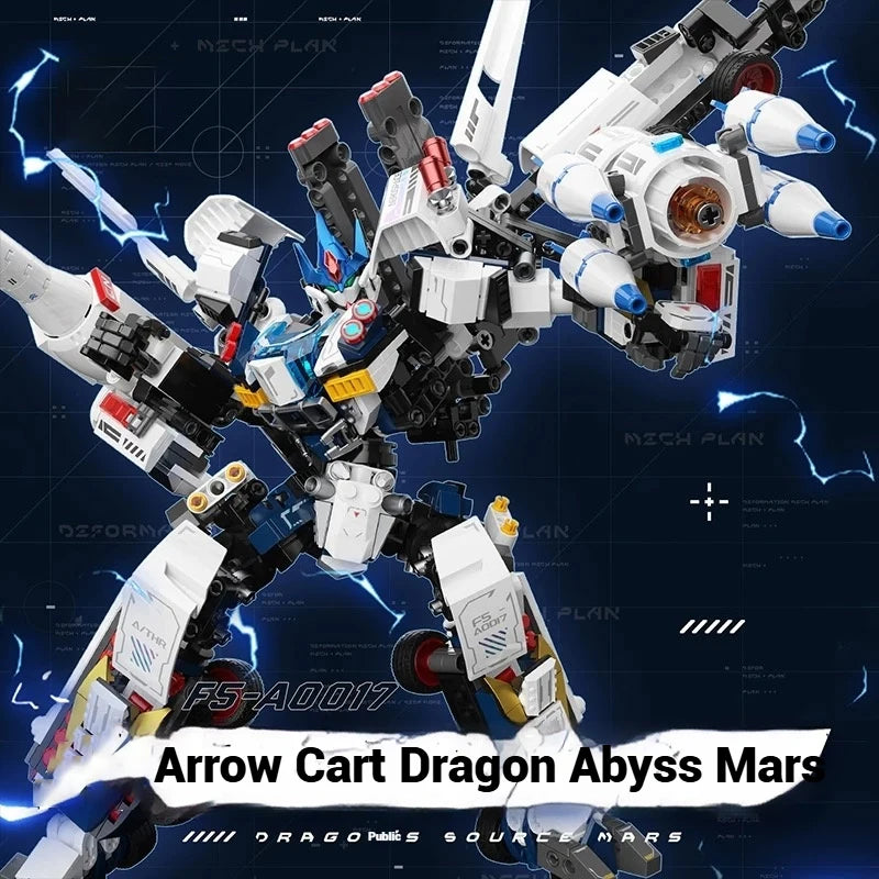 Building blocks car transforming robot toy, DIY assembly model