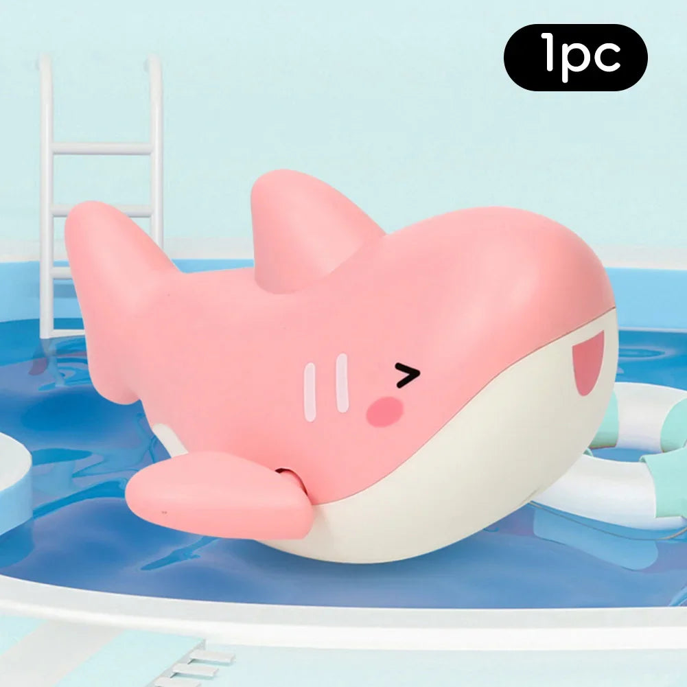 Baby takes a bath and plays in the water, Submarine, winding up animal chain, playing in the bathroom, children's toys