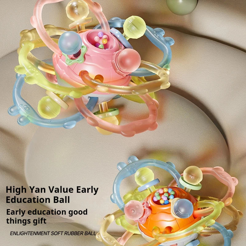 Baby Toy Manhattan Round Ball Soft Silicone Hand Grab Ball Rattle Infant Chewable Teethers Toys For Infant 0-12months