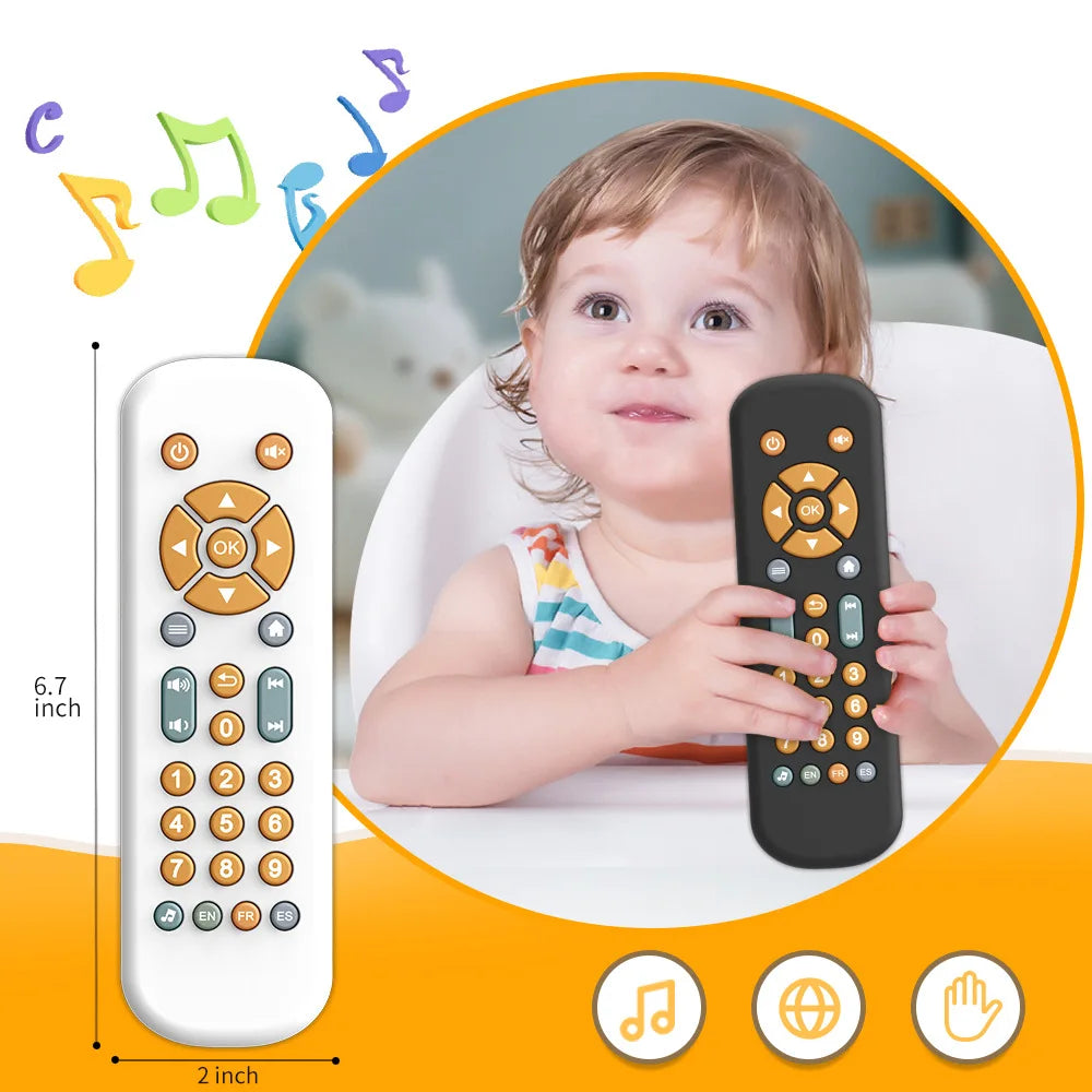 Baby Simulation TV Remote Control Toys Musical Light Sensory Kid Early Educational Learning Montessori Christmas present