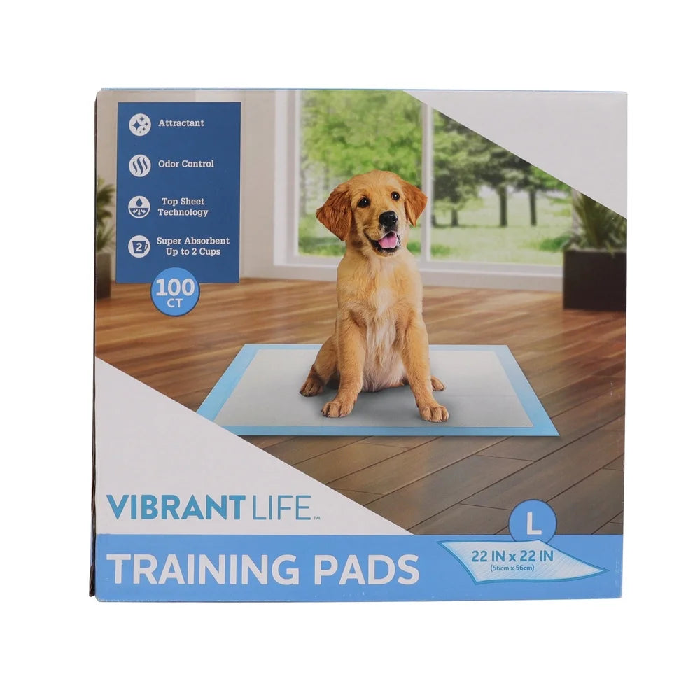 Large Training Pads 22x22 Inches 100 Count Super Absorbent Odor Control Disposable Puppy Potty Pads with Attractant Top Sheet