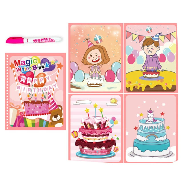 Children Learning  Education Toy Magic Water Book with Pen Baby Montessori Toys Drawing Coloring Books for Kids 2 to 4 Years Old