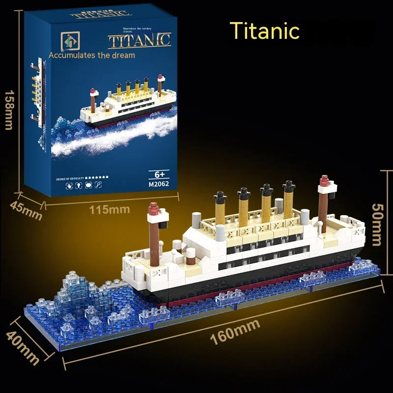 Titanic Building Blocks Cruise Ship Luxury Iceberg Mini Assemble Bricks Model City DIY Model Bricks Toys Kits For Holiday Gifts