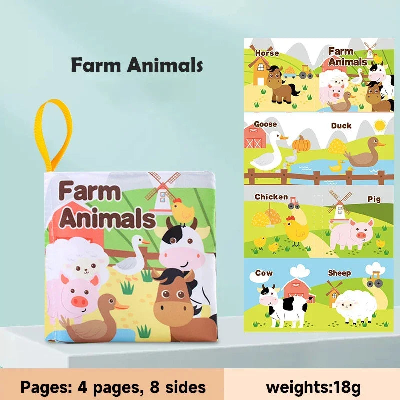 Baby Cloth Book Early Education Toys 0-12 Months Numbers Animal Family Cognitive Toys Soft Baby Books Infant Early Learning Toys