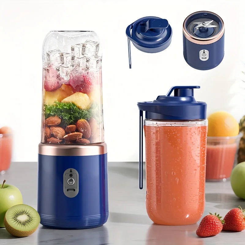 400ML Portable Blender Bottle Electric 6 Blades Multifunction USB Juice Smoothie Maker with Ice Crush Cup Food Processor