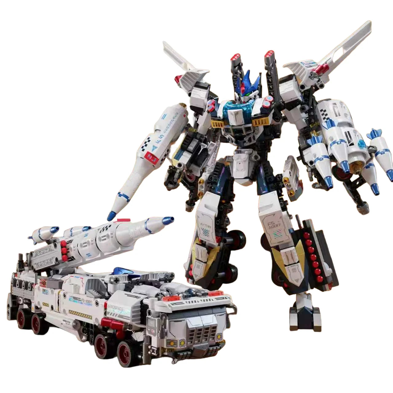 Building blocks car transforming robot toy, DIY assembly model